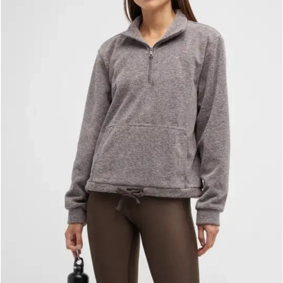 Beyond Yoga New Terrain Fleece Half Zip Pullover Jacket Size S in Brown - Picture 1 of 12